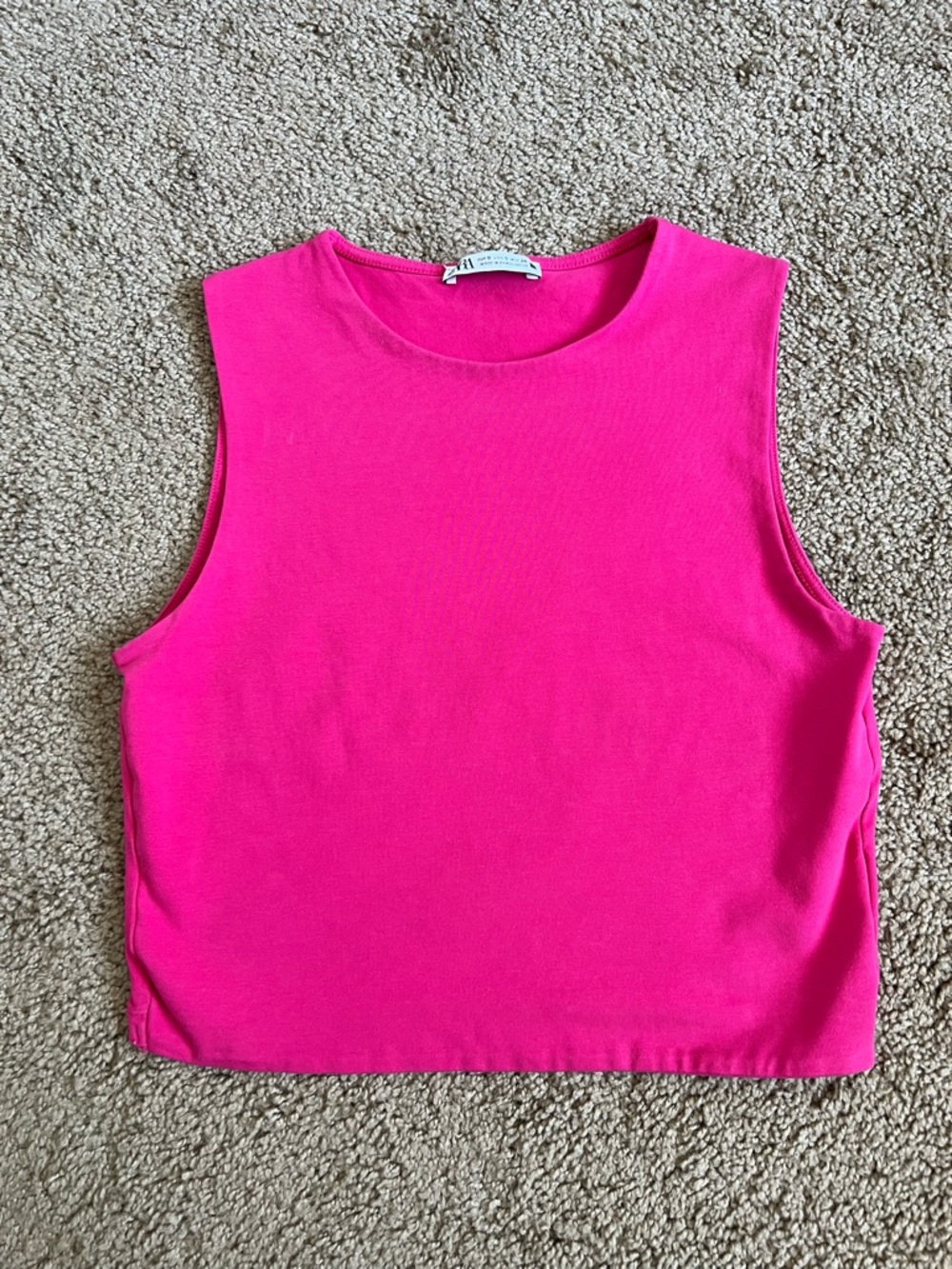 Zara Hot Pink Cropped Tank